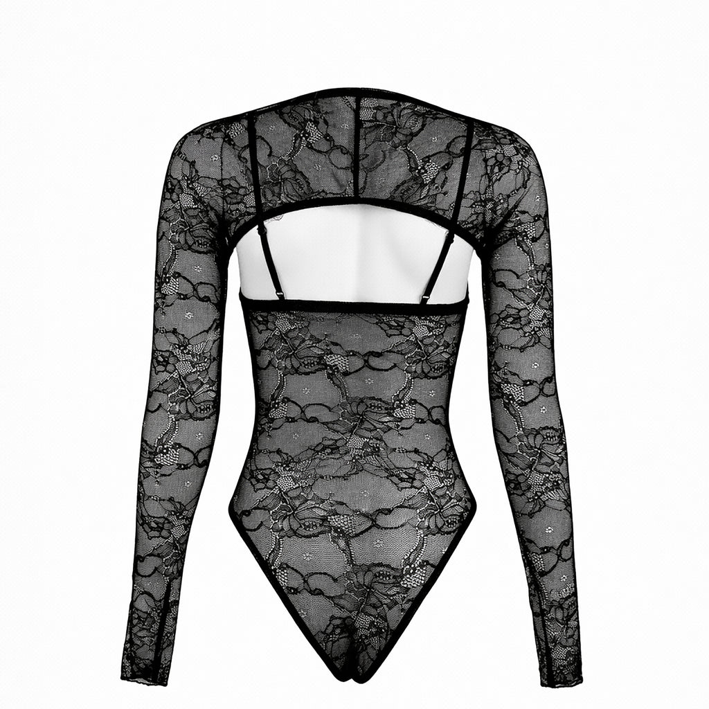 Lace Bodysuit with Removable Sleeves