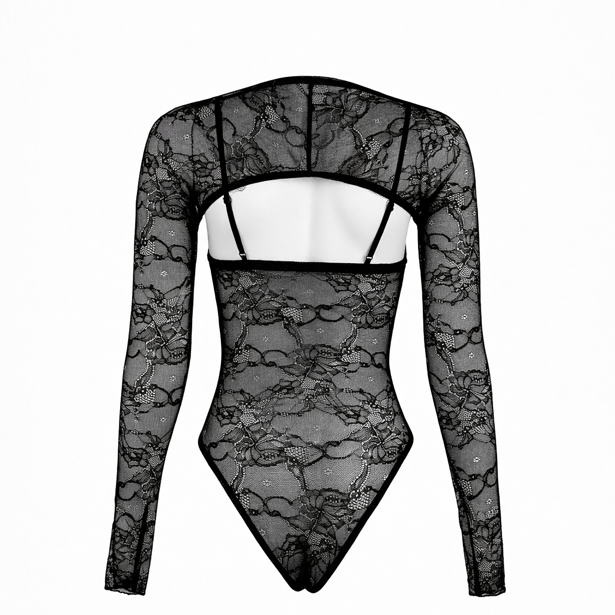 Lace Bodysuit with Removable Sleeves