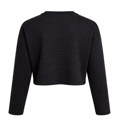 Rhinestone Cropped Long Sleeve Top