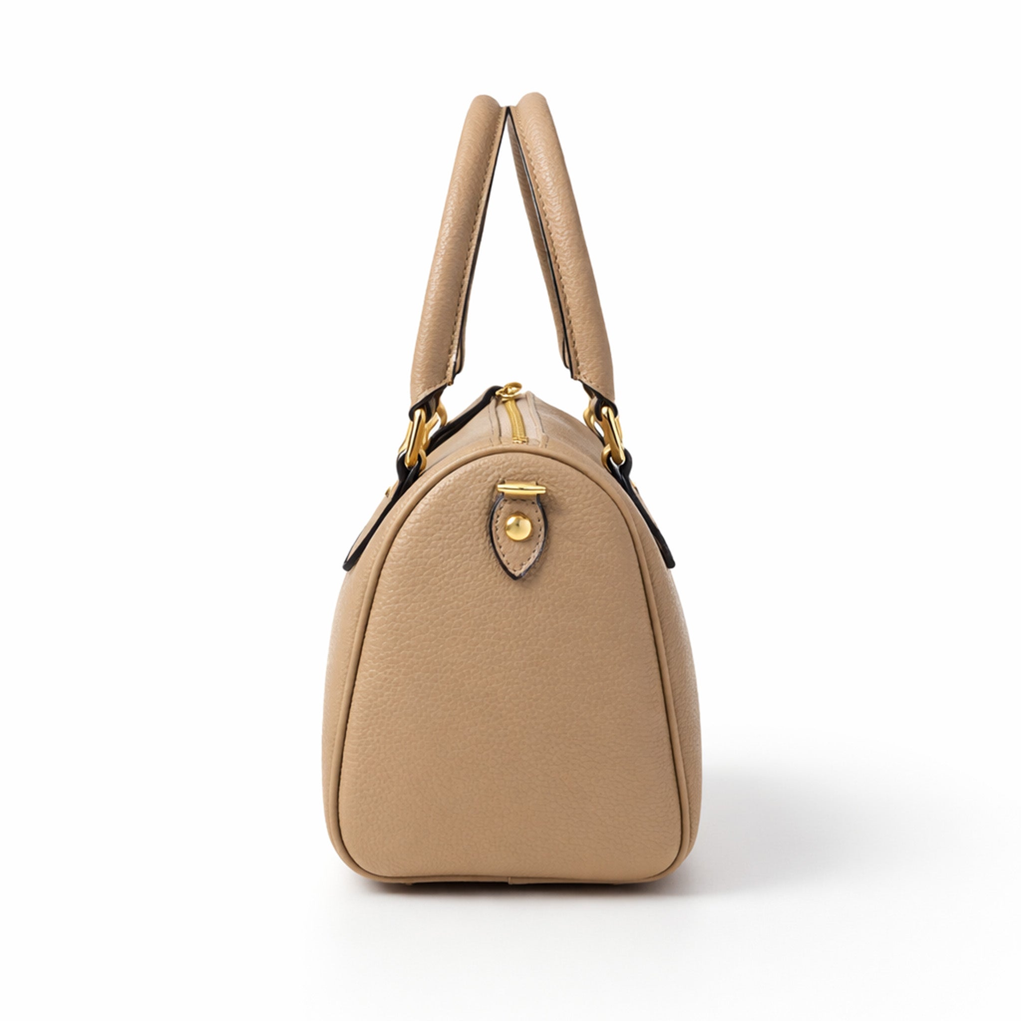 Pebbled Leather Mini Barrel Handbag