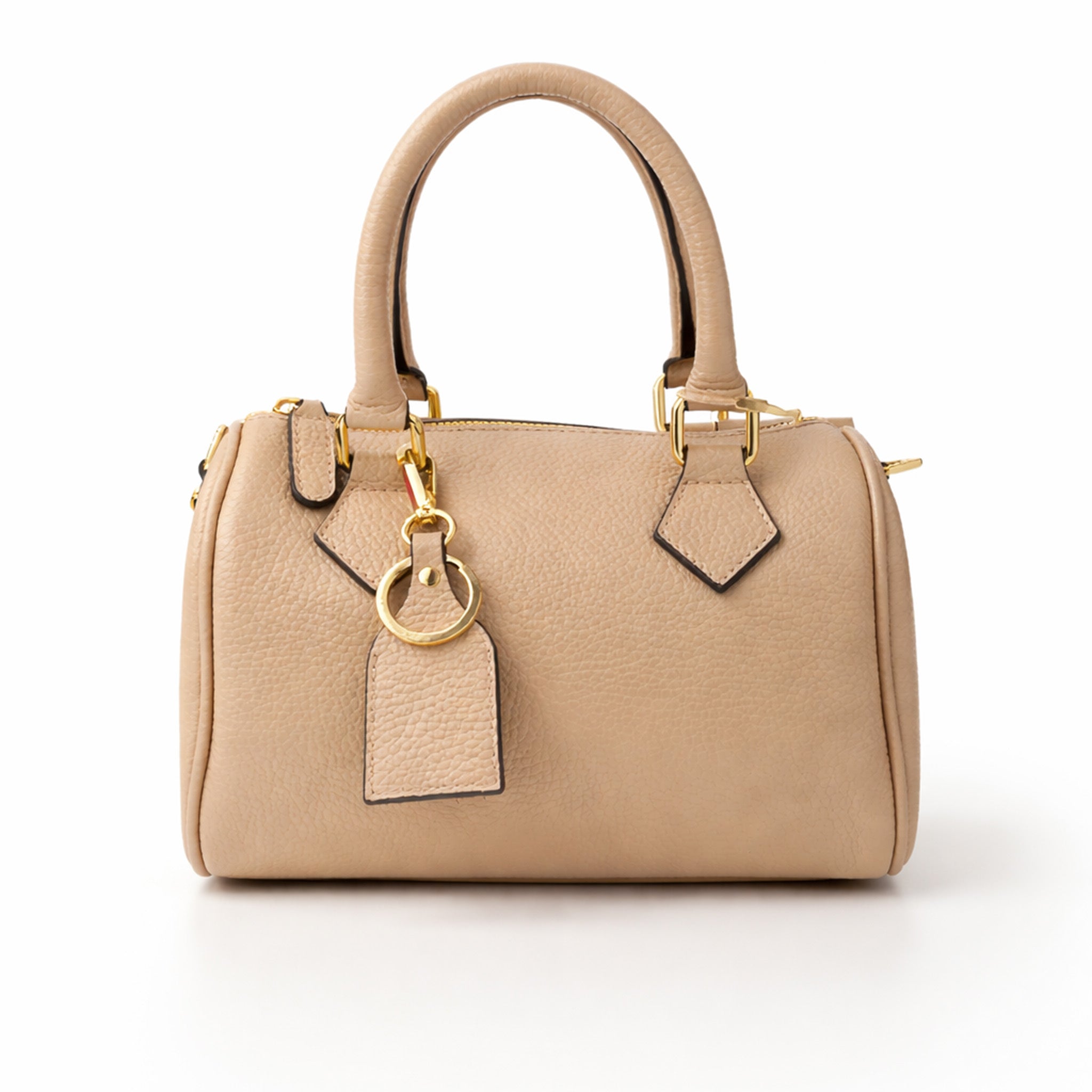 Pebbled Leather Mini Barrel Handbag