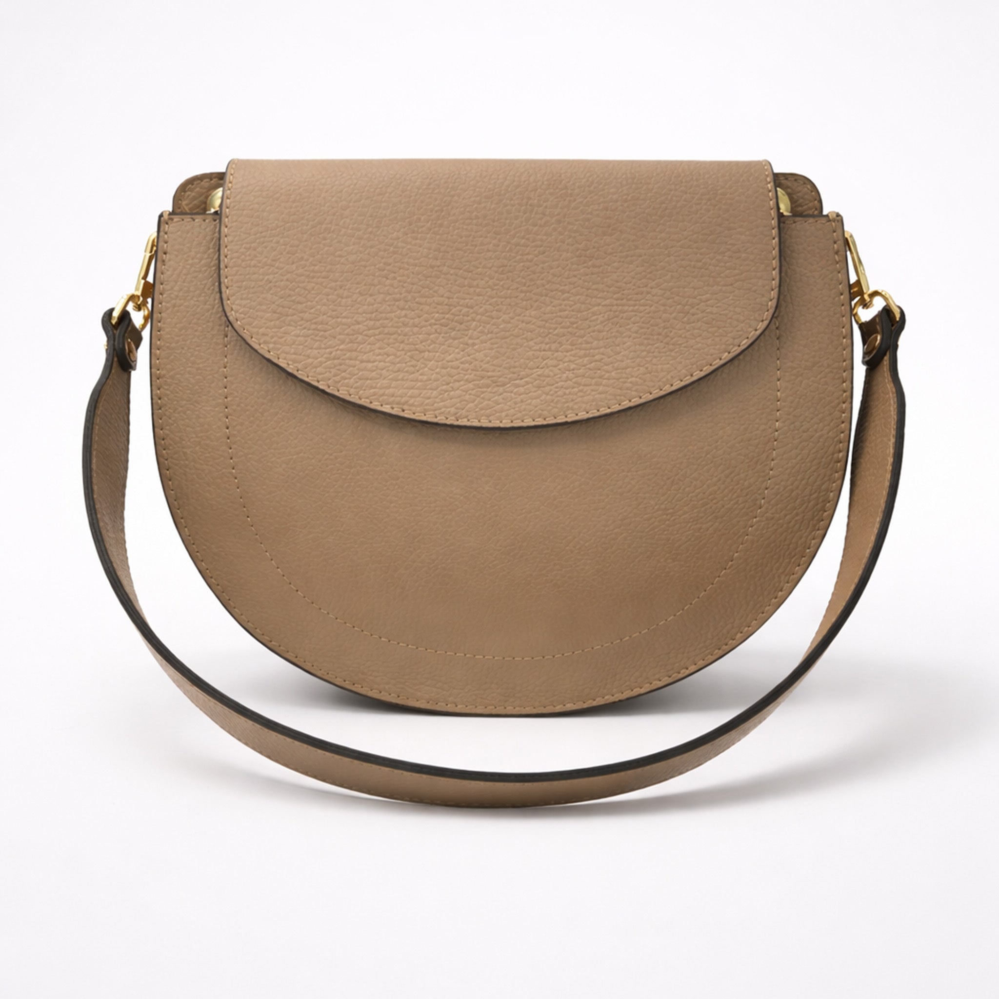 Pebbled Leather Saddle Bag