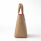 Structured Tote Bag with Red Interior