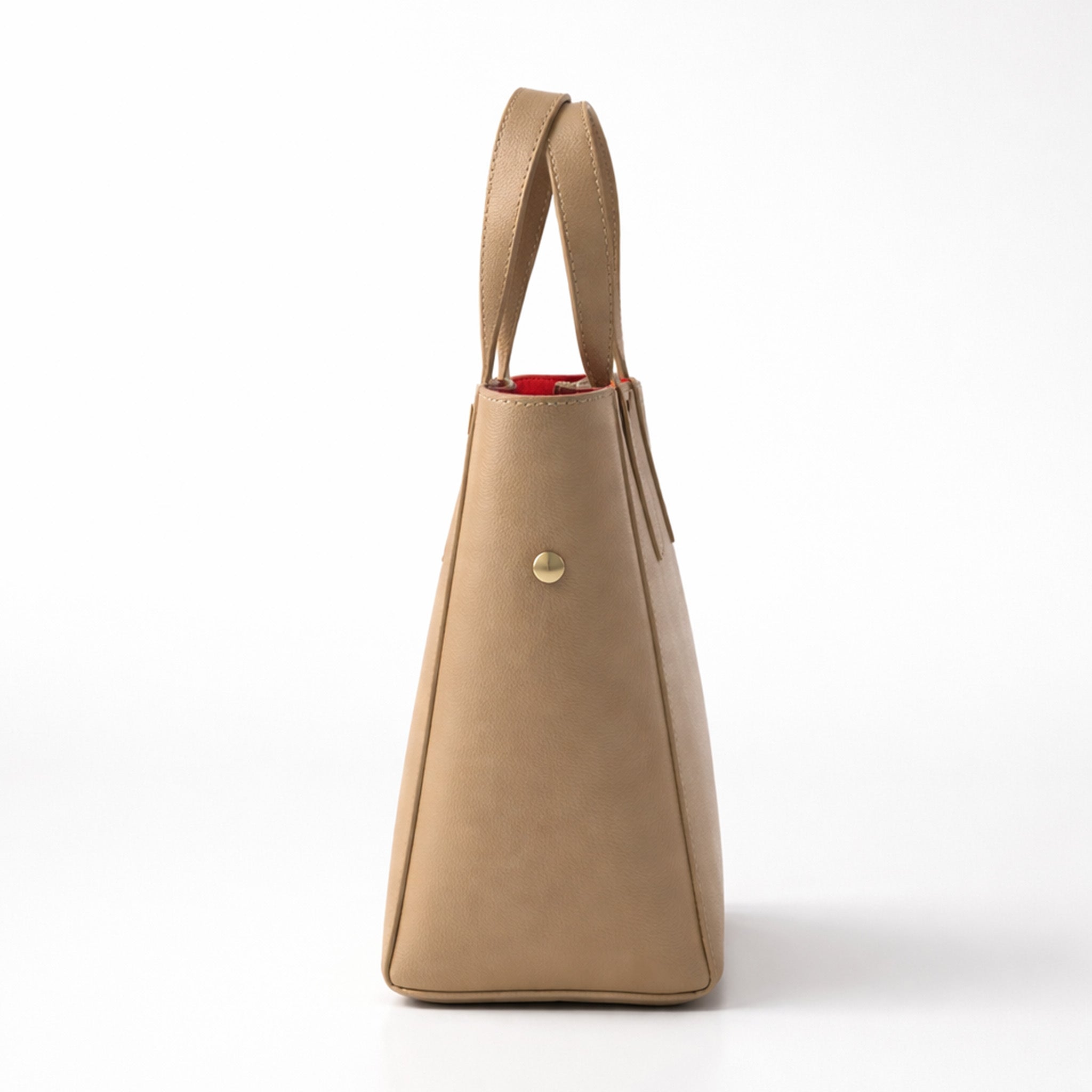 Structured Tote Bag with Red Interior