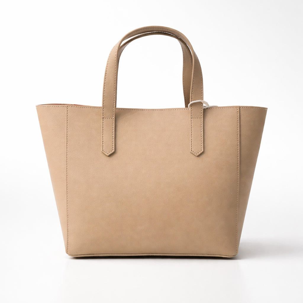 Structured Tote Bag with Red Interior