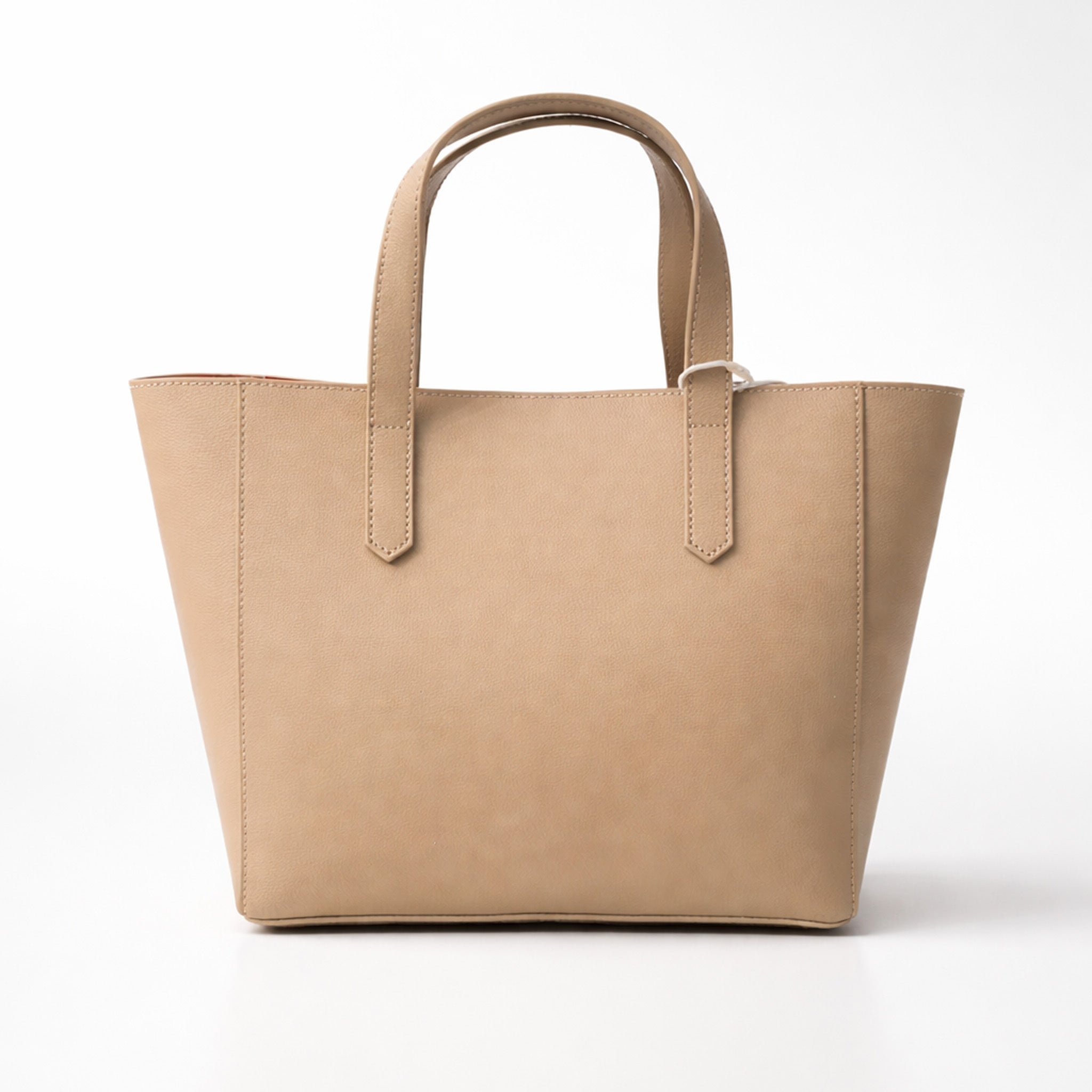Structured Tote Bag with Red Interior