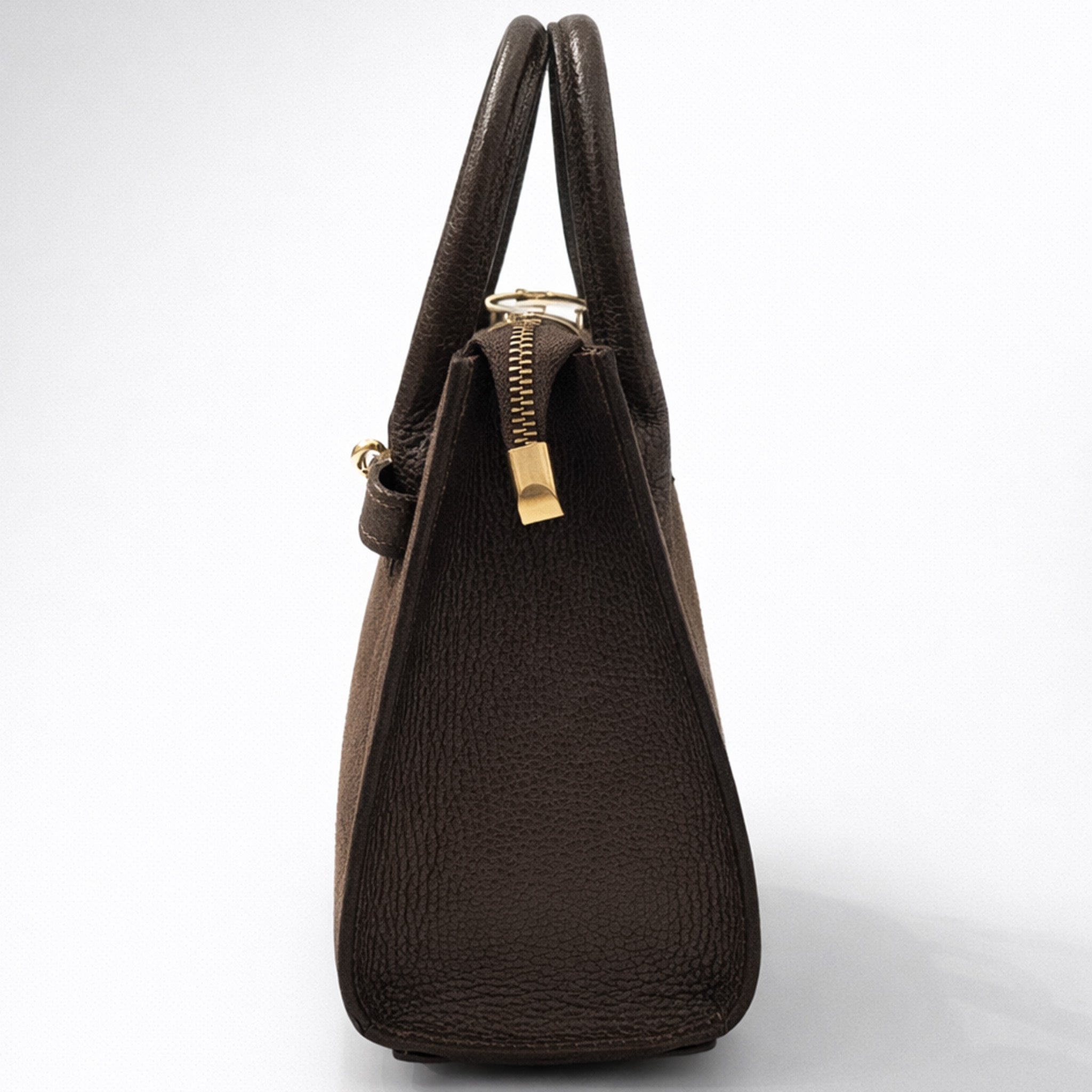 Suede Leather Mini Top Handle Bag