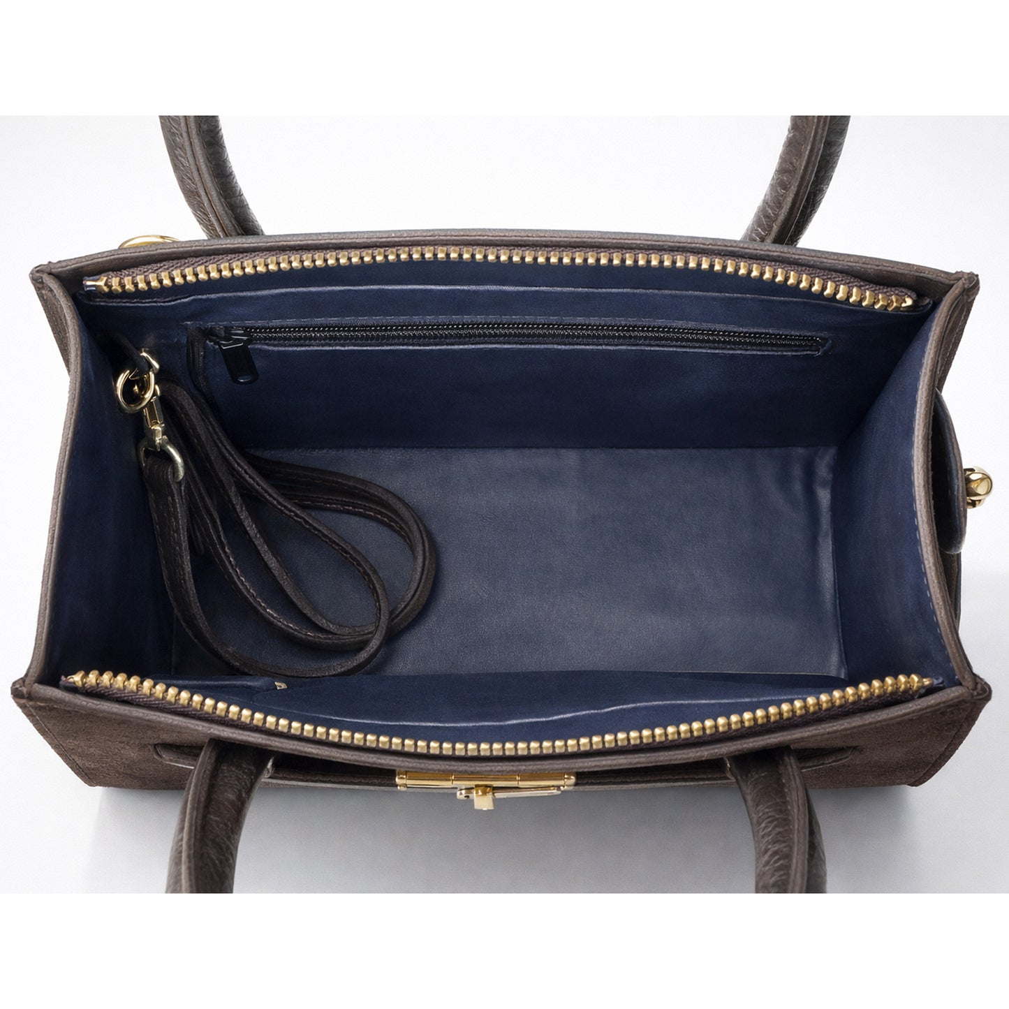 Suede Leather Mini Top Handle Bag