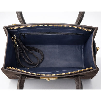 Suede Leather Mini Top Handle Bag