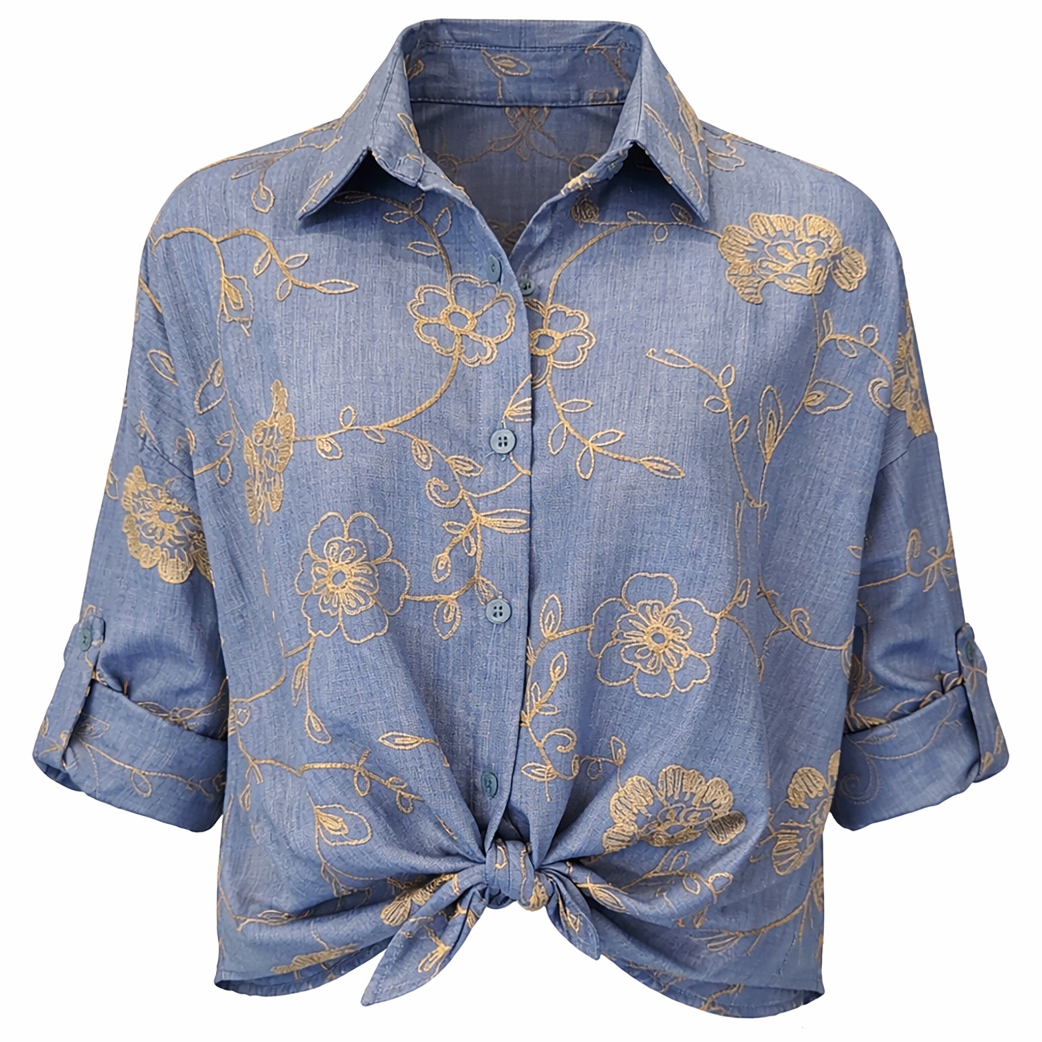 Floral Pattern Button-Up Shirt