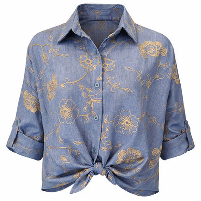 Floral Pattern Button-Up Shirt