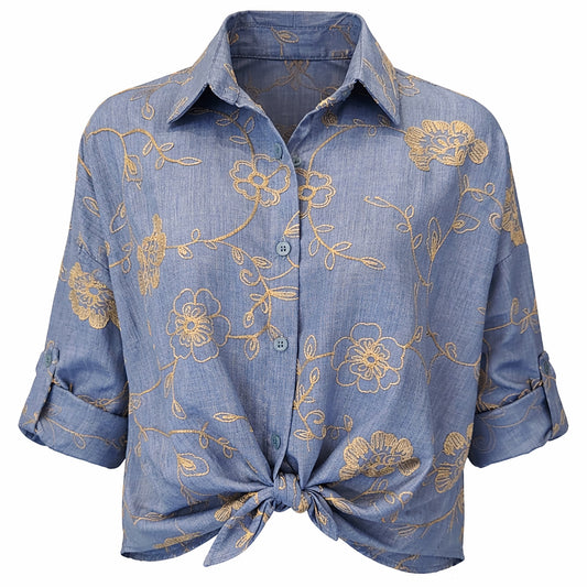 Floral Pattern Button-Up Shirt