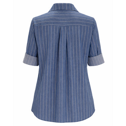 Pinstripe Button-Down Shirt – Relaxed Fit