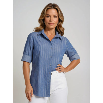 Pinstripe Button-Down Shirt – Relaxed Fit