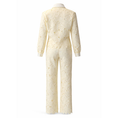 Floral Lace Pantsuit set
