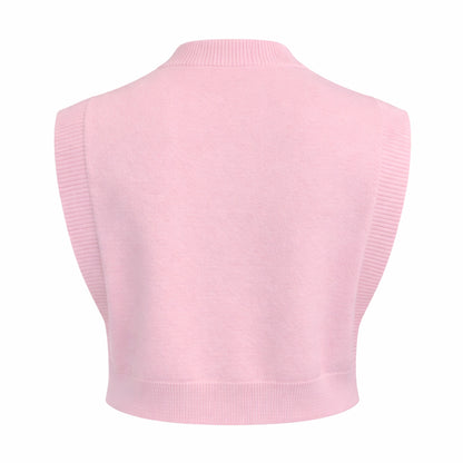 Cable Knit Sleeveless Crop Top