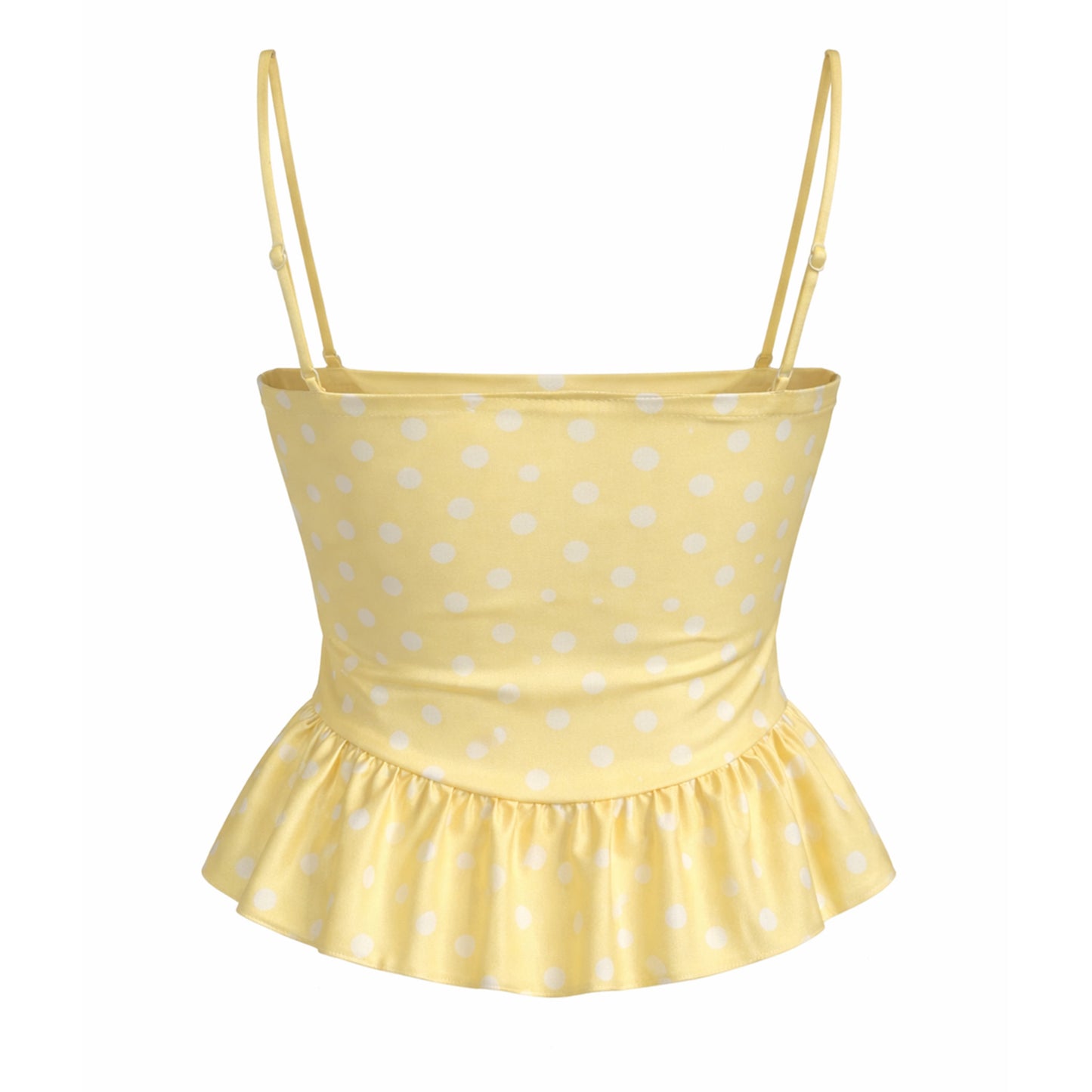 Polka Dot Bustier Peplum Top