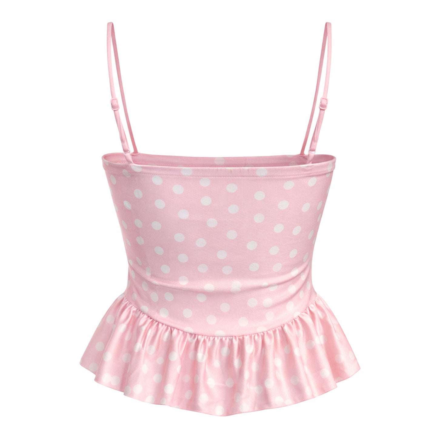 Polka Dot Bustier Peplum Top
