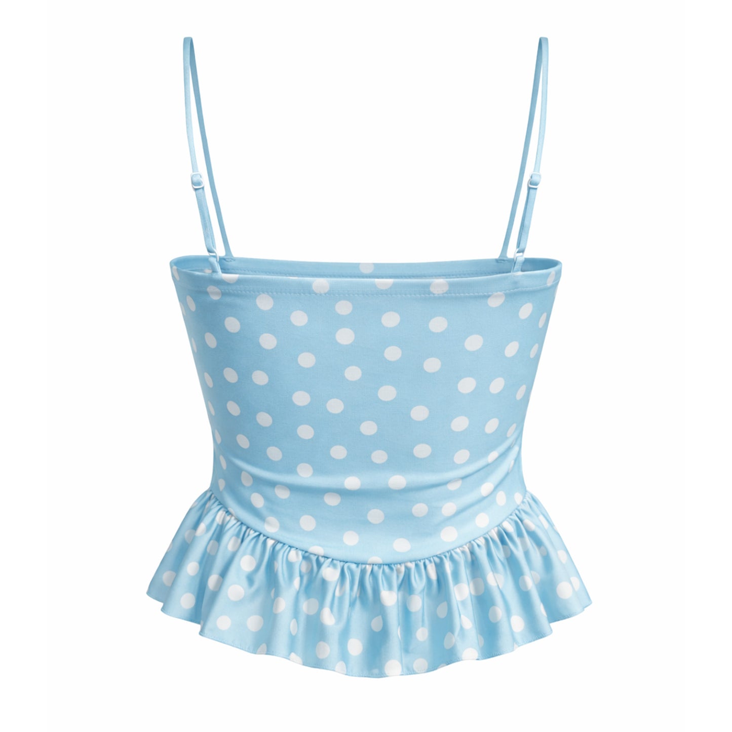 Polka Dot Bustier Peplum Top