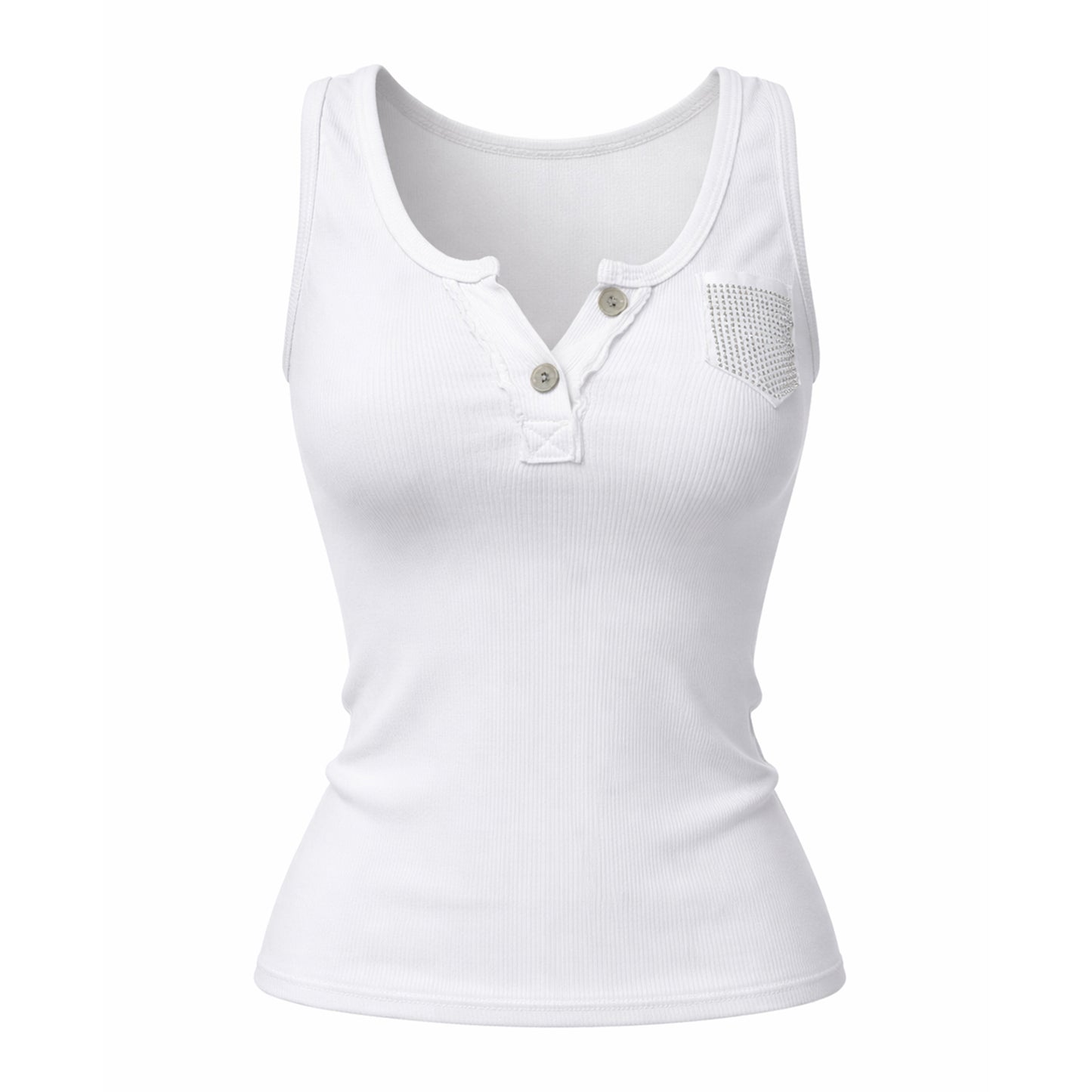 Ribbed Henley Tank