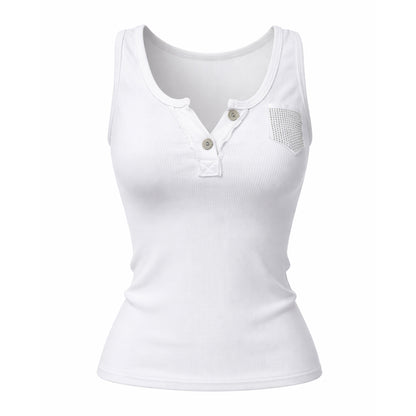 Ribbed Henley Tank
