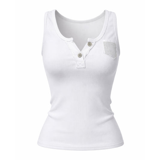 Ribbed Henley Tank