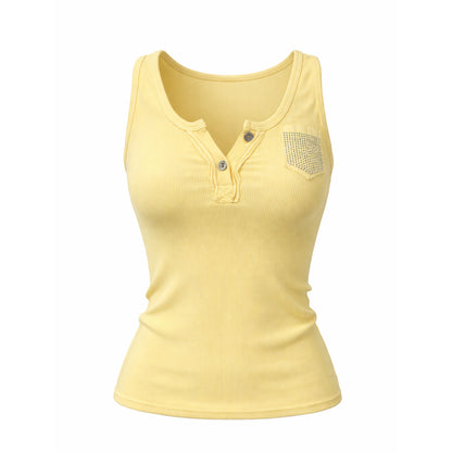 Ribbed Henley Tank