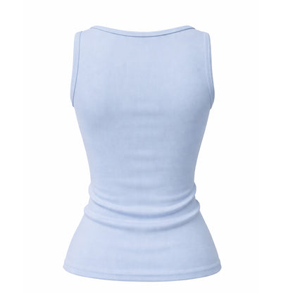 Ribbed Henley Tank