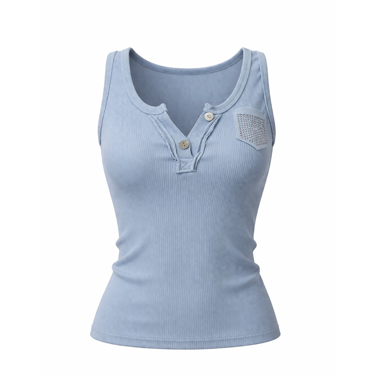Ribbed Henley Tank