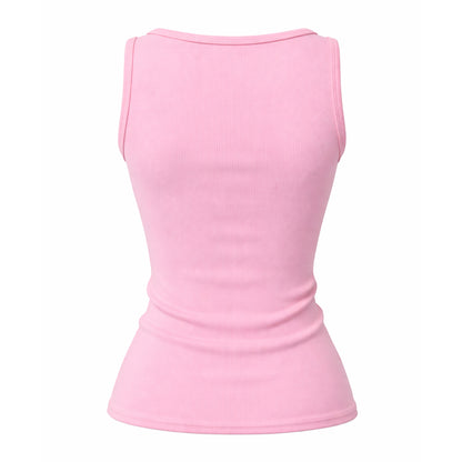 Ribbed Henley Tank