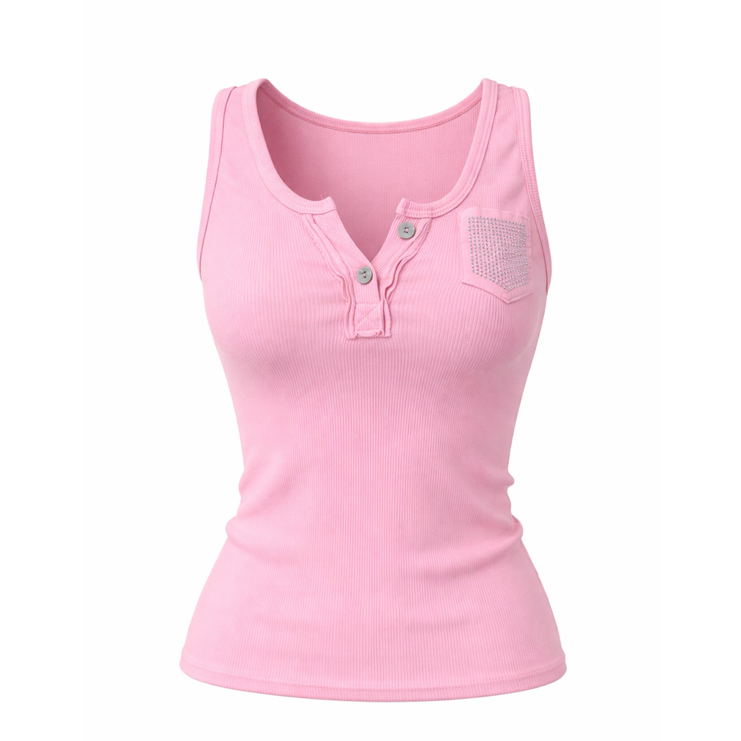 Ribbed Henley Tank