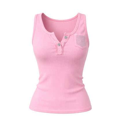Ribbed Henley Tank