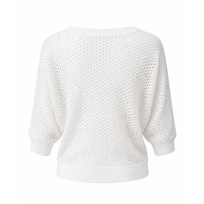Open-Knit Batwing Sweater Top