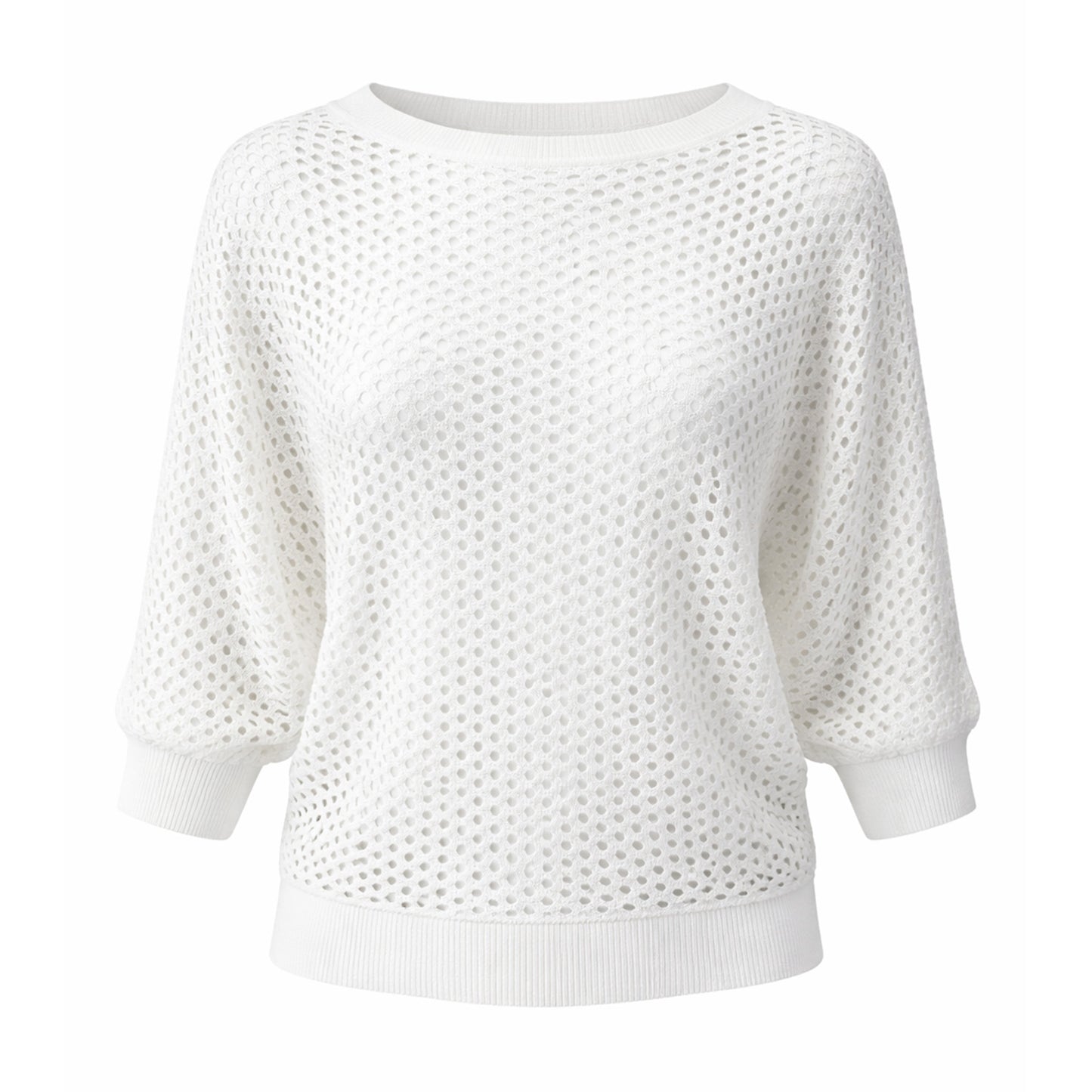 Open-Knit Batwing Sweater Top