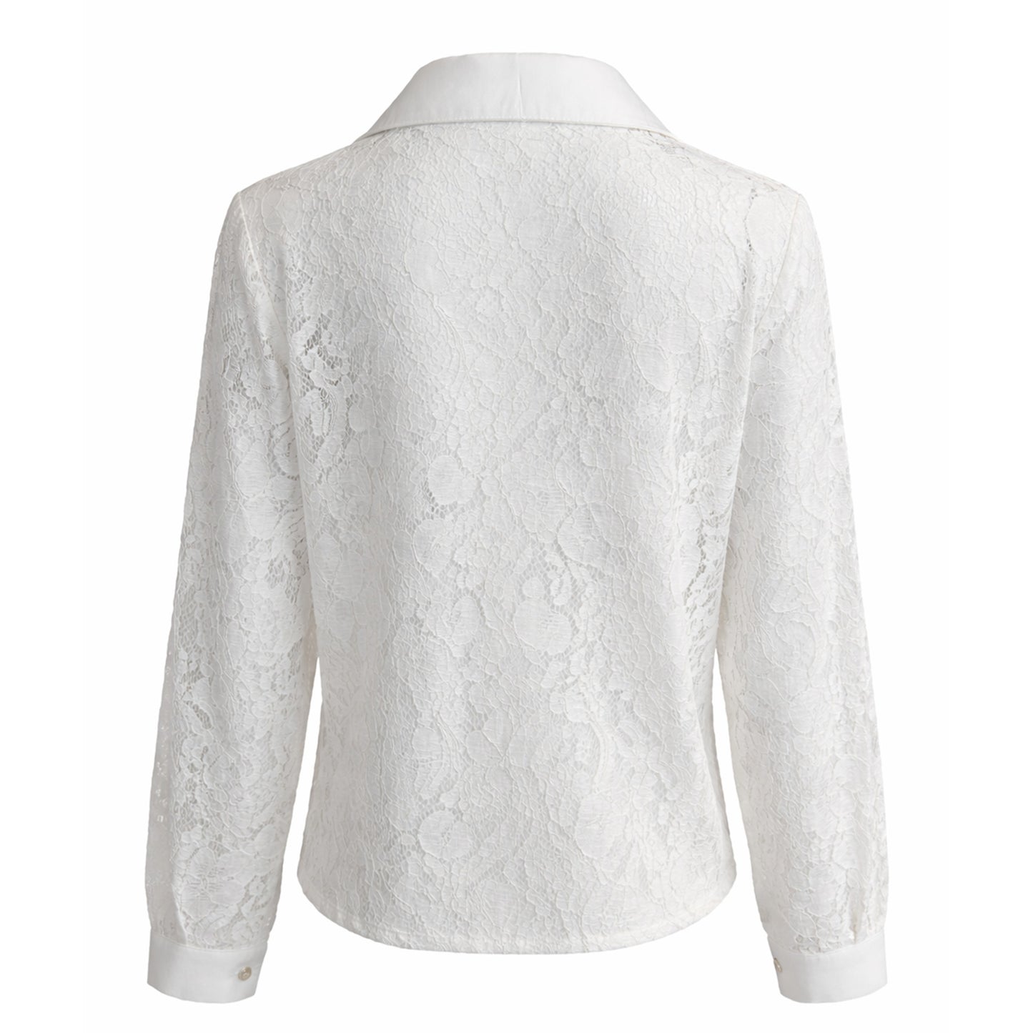 Lace Button-Up Blouse