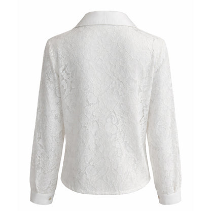 Lace Button-Up Blouse