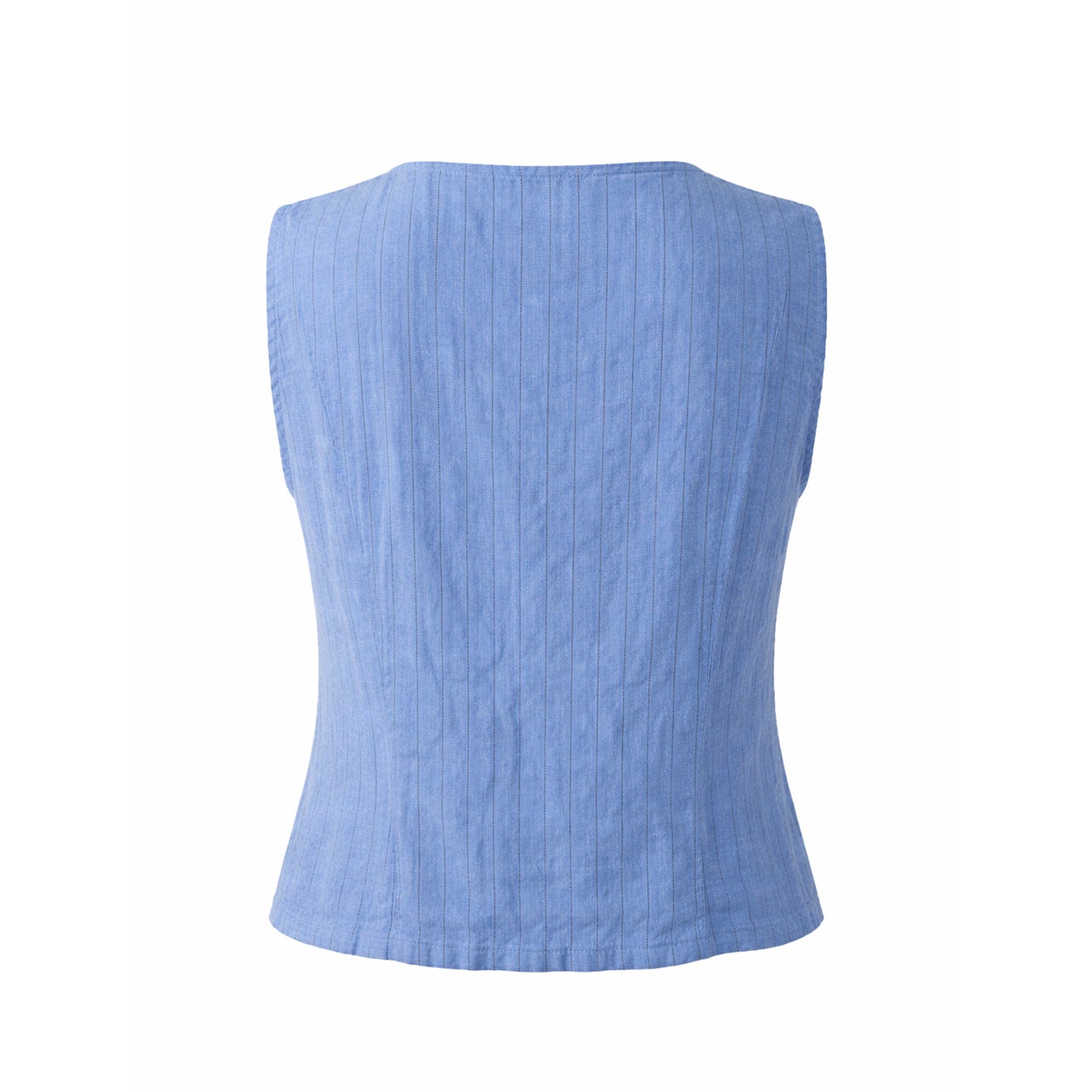 Linen Button Vest Top