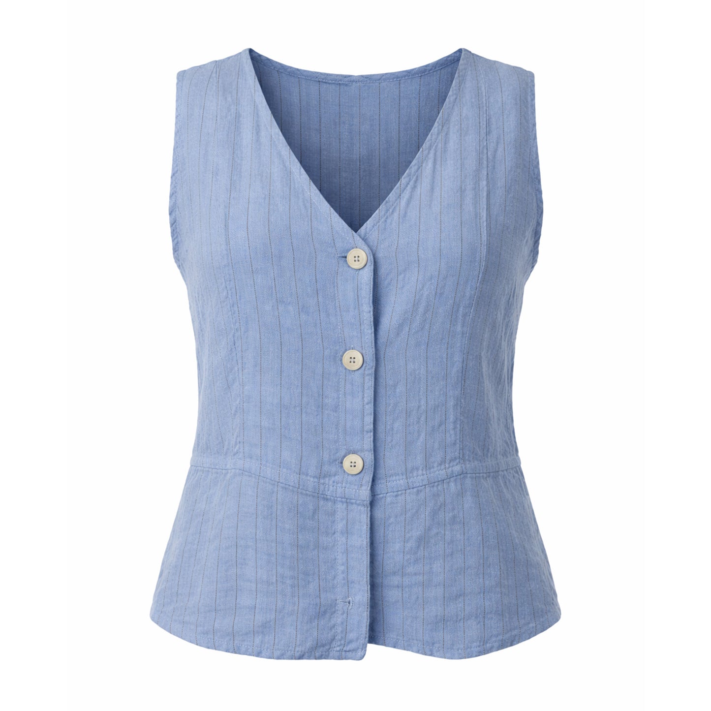 Linen Button Vest Top
